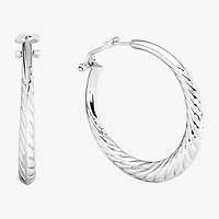 Womens Sterling Silver 50mm Infinity Hoop Earrings