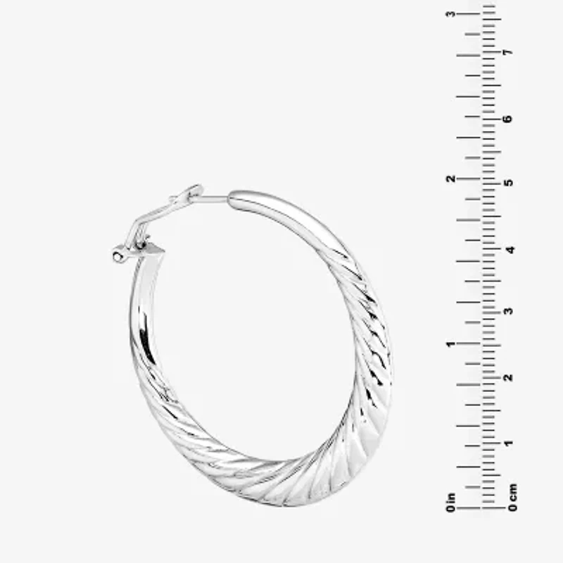 Womens Sterling Silver 50mm Infinity Hoop Earrings