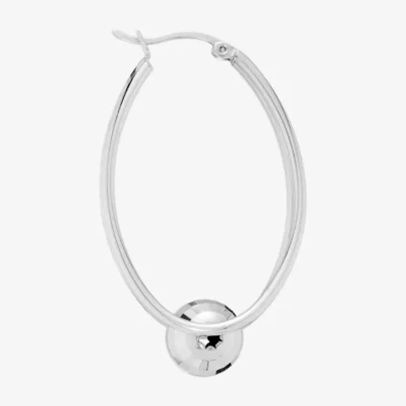 Womens Sterling Silver 50mm Infinity Hoop Earrings