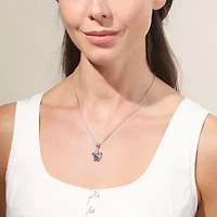 Bali Inspired Turtle Womens Blue Abalone Sterling Silver 18 Inch Pendant Necklace