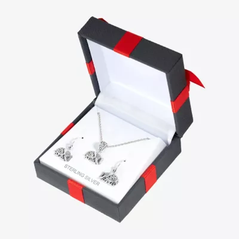 Bali Inspired Sterling Silver Elephant 3-pc. Jewelry Set