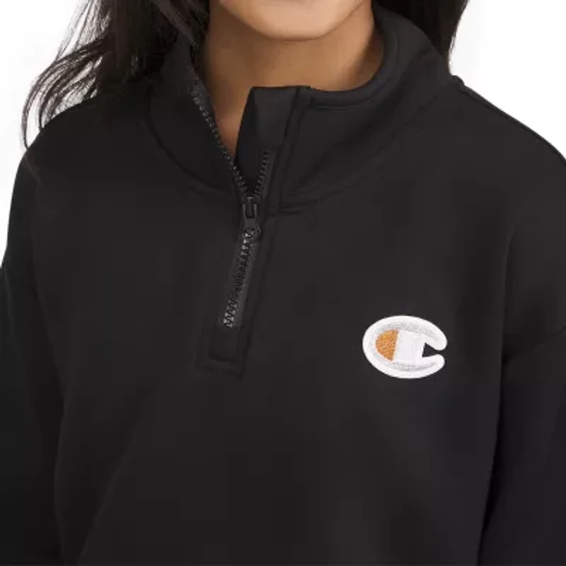 Champion Big Kid Girls Mock Neck Long Sleeve Active Quarter-Zip Pullover