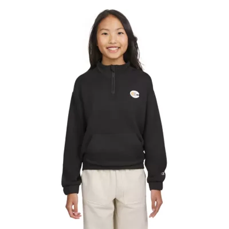 Champion Big Kid Girls Mock Neck Long Sleeve Active Quarter-Zip Pullover