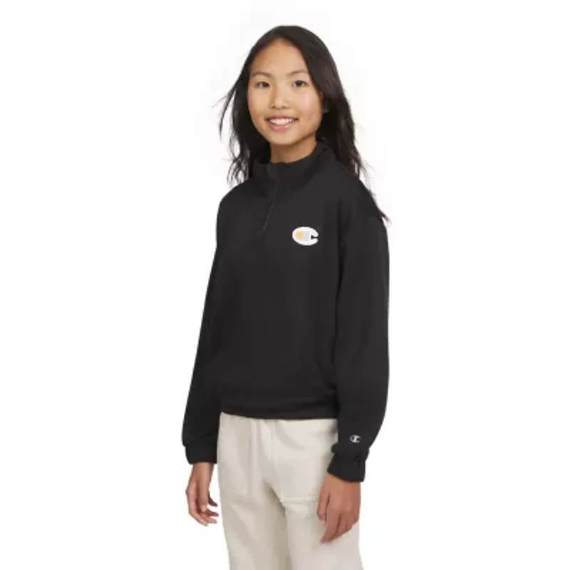 Champion Big Kid Girls Mock Neck Long Sleeve Active Quarter-Zip Pullover