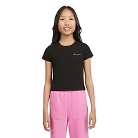 Champion Big Kid Girls Crew Neck Short Sleeve Active Crop Top