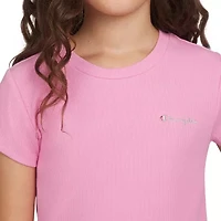 Champion Big Kid Girls Crew Neck Short Sleeve Active Crop Top