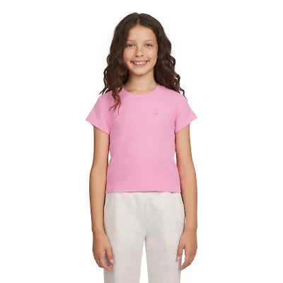 Champion Big Kid Girls Crew Neck Short Sleeve Active Crop Top