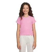 Champion Big Kid Girls Crew Neck Short Sleeve Active Crop Top