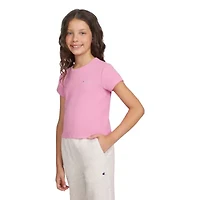 Champion Big Kid Girls Crew Neck Short Sleeve Active Crop Top