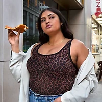 Curvy Couture Sheer Mesh Bodysuit- 1372