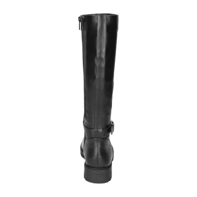 Easy Street Womens Erica Stacked Heel Riding Boots