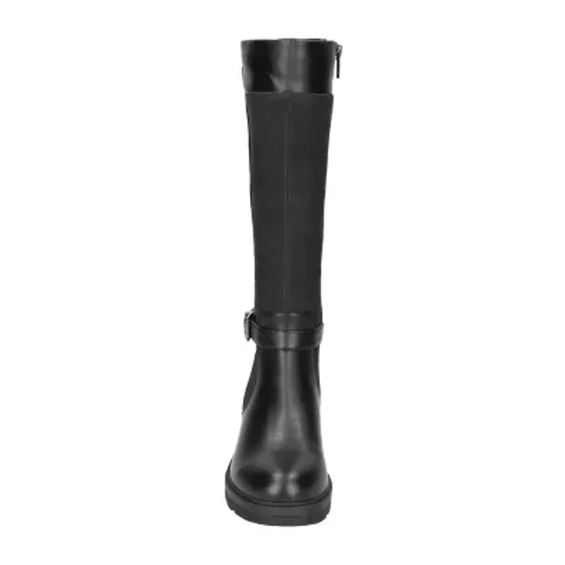 Easy Street Womens Erica Stacked Heel Riding Boots
