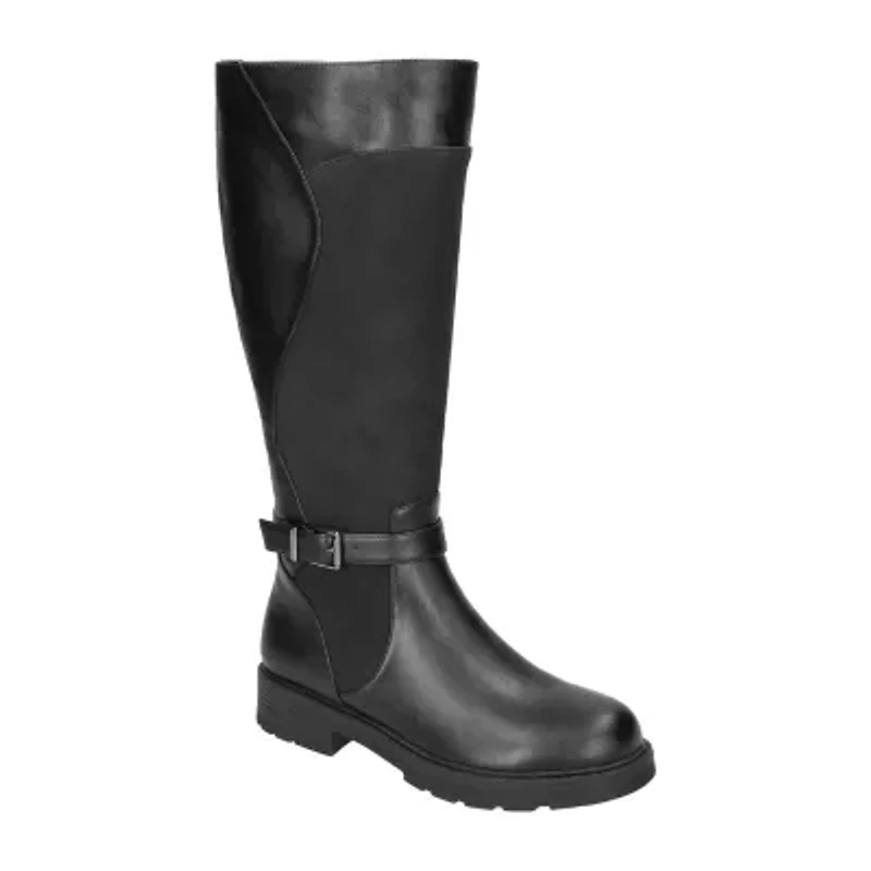 Easy Street Womens Erica Stacked Heel Riding Boots