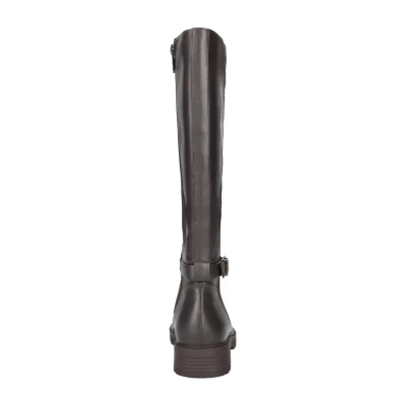 Easy Street Womens Erica Plus Extra Wide Calf Stacked Heel Riding Boots