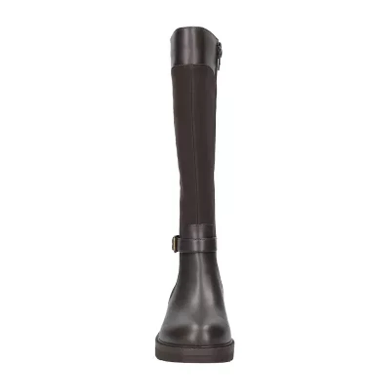 Easy Street Womens Erica Plus Extra Wide Calf Stacked Heel Riding Boots