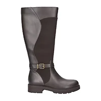 Easy Street Womens Erica Plus Extra Wide Calf Stacked Heel Riding Boots