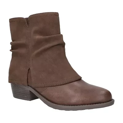 Easy Street Womens Kudos Stacked Heel Booties