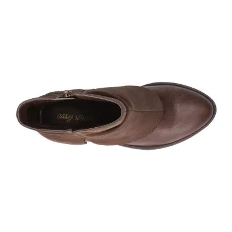 Easy Street Womens Kudos Stacked Heel Booties