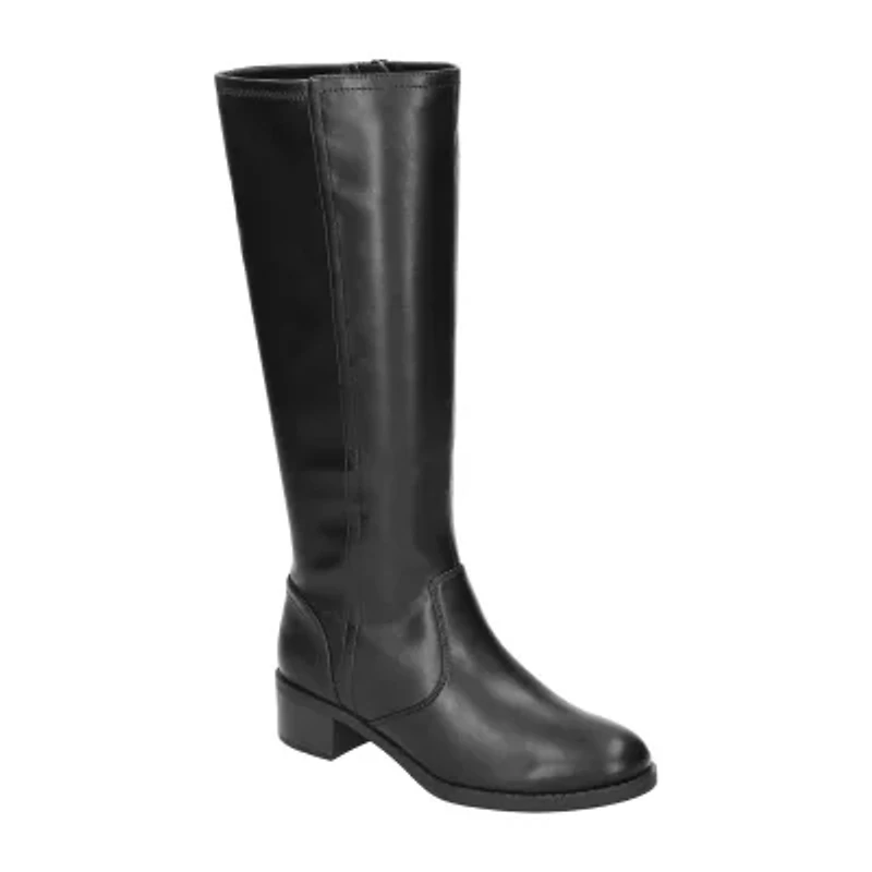 Easy Street Womens Tucker Stacked Heel Riding Boots