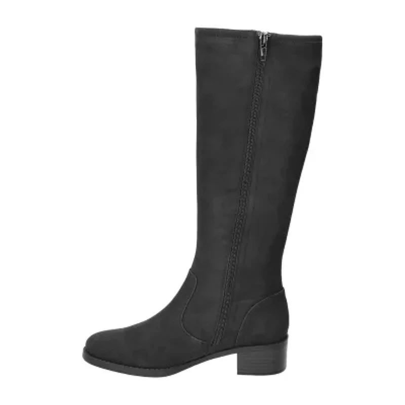Easy Street Womens Tucker Stacked Heel Riding Boots