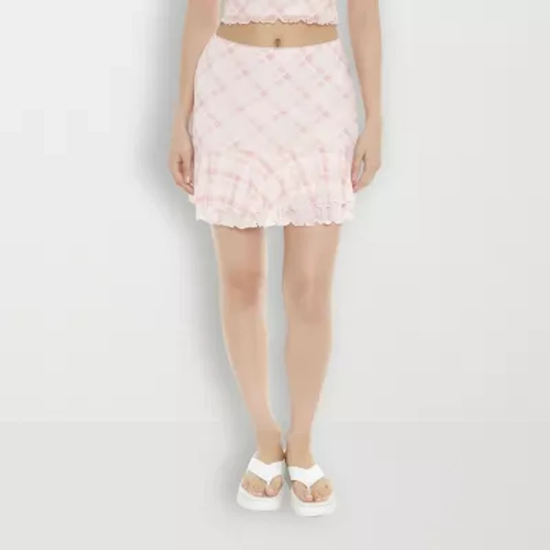 Forever 21 Mesh Mini Womens Mid Rise Juniors Flared Skirt