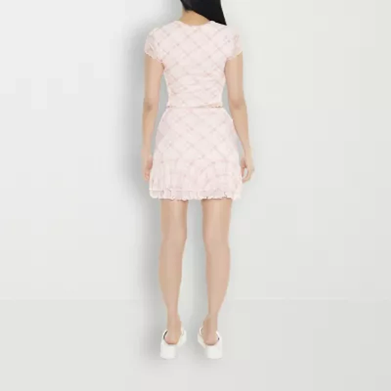 Forever 21 Mesh Mini Womens Mid Rise Juniors Flared Skirt