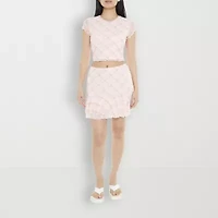 Forever 21 Mesh Mini Womens Mid Rise Juniors Flared Skirt