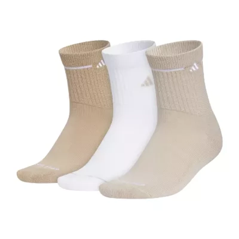 adidas Cushion Sport Womens Multi-Pack 3 Pair Quarter Ankle Socks