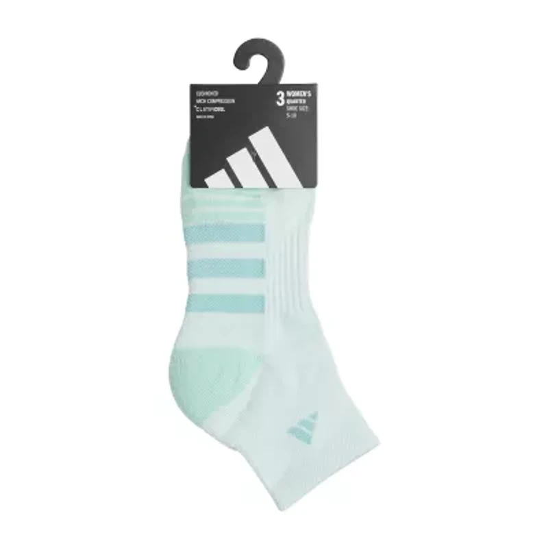 adidas Cushioned Womens Multi-Pack 3 Pair Quarter Ankle Socks