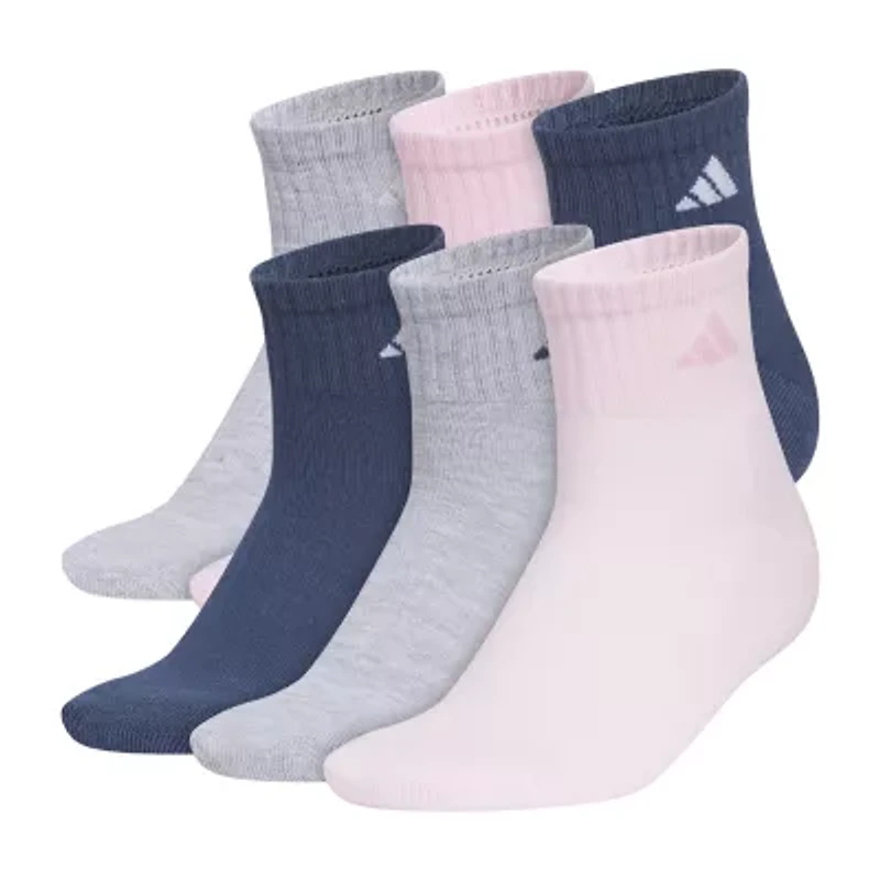 adidas Cushioned Womens Multi-Pack 6 Pair Quarter Ankle Socks