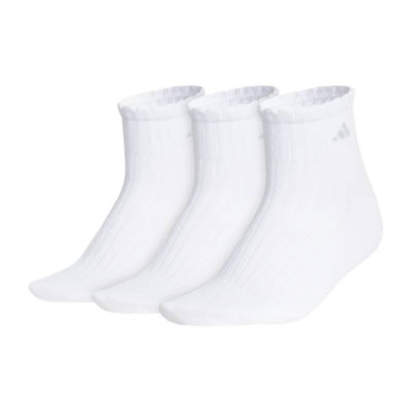 adidas Scallop Edge Womens Multi-Pack 3 Pair Quarter Ankle Socks