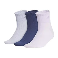 adidas Scallop Edge Womens Multi-Pack 3 Pair Quarter Ankle Socks