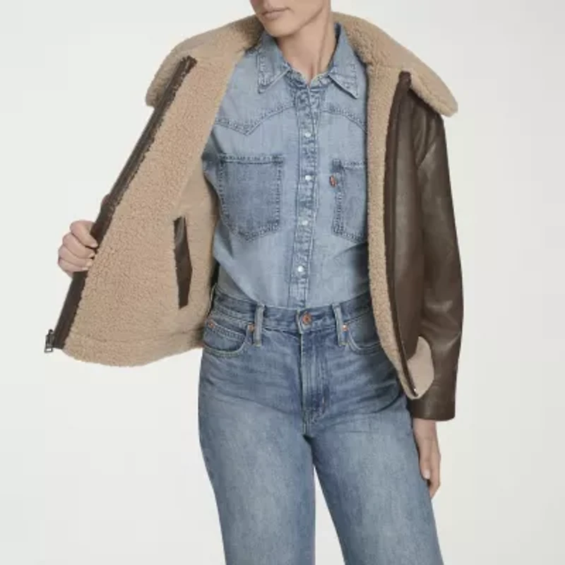 Levi's® Womens Faux Leather Reversible Midweight Jacket