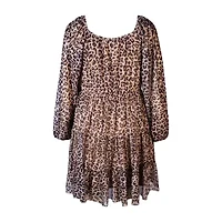 Lilt Little & Big Kid Girls Elbow Sleeve A-Line Dress