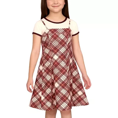 Lilt Big Kid Girls Short Sleeve Midi 2-pc. Dress Set