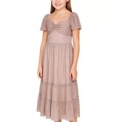 Lilt Big Kid Girls Short Sleeve Maxi Dress