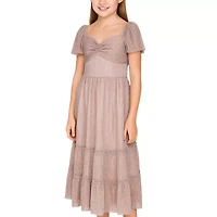 Lilt Big Kid Girls Short Sleeve Maxi Dress