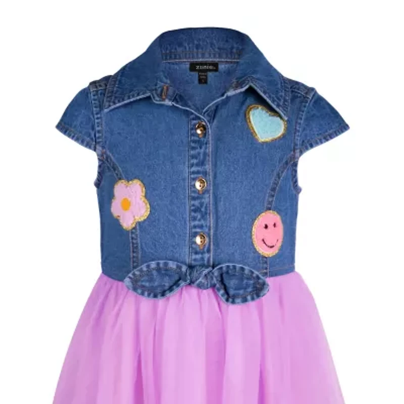 Lilt Little Girls Short Sleeve Shirt Dress