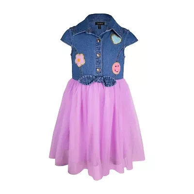 Lilt Little Girls Short Sleeve Shirt Dress
