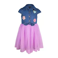 Lilt Little Girls Short Sleeve Shirt Dress