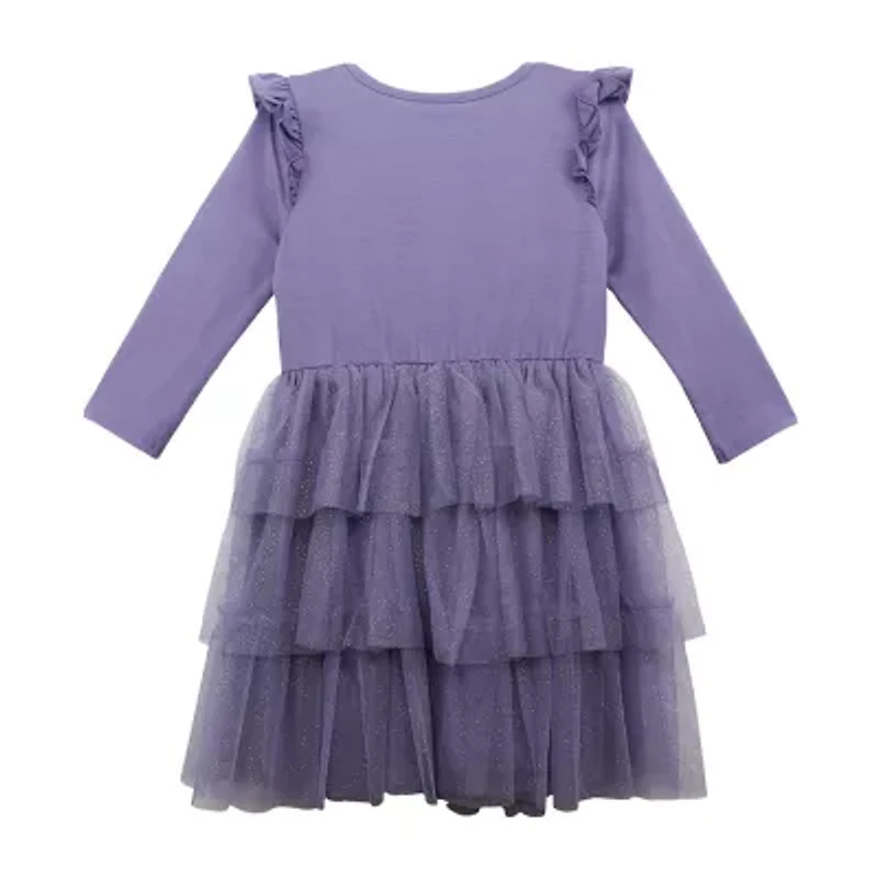 Lilt Little Girls 3/4 Sleeve Fit + Flare Dress