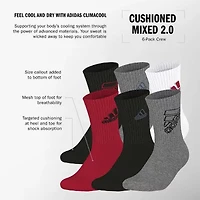 adidas Little & Big Kid Boys 6 Pair Crew Socks