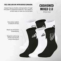 adidas Little & Big Kid Boys 6 Pair Crew Socks