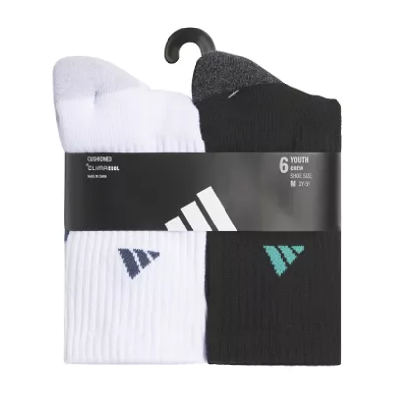 adidas Boys 6 Pair Crew Socks