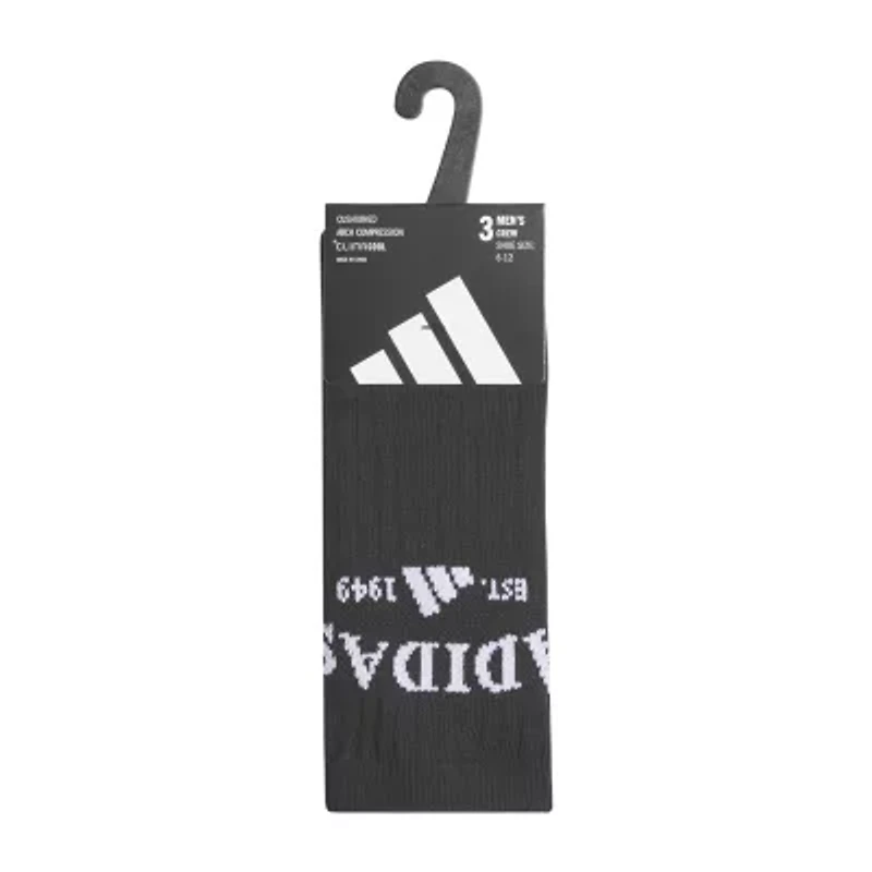 adidas Foundation Mens 3 Pair Crew Socks