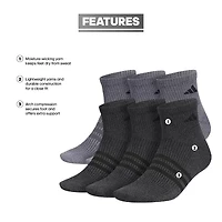 adidas Superlite Mens Multi-Pack 6 Pair Quarter Ankle Socks