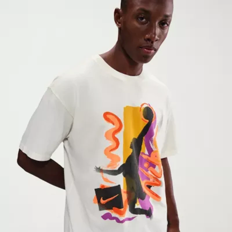 Nike Mens Crew Neck Short Sleeve Regular Fit Graphic T-Shirt