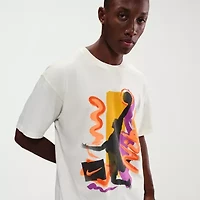Nike Mens Crew Neck Short Sleeve Regular Fit Graphic T-Shirt