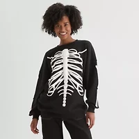 Skeleton Crew Sweatshirt Womens Neck Long Sleeve Juniors