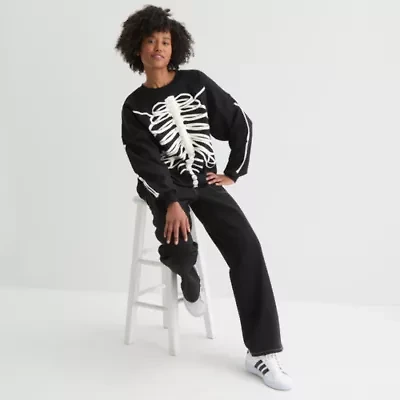 Skeleton Crew Sweatshirt Womens Neck Long Sleeve Juniors
